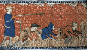 serfs toiling in a field